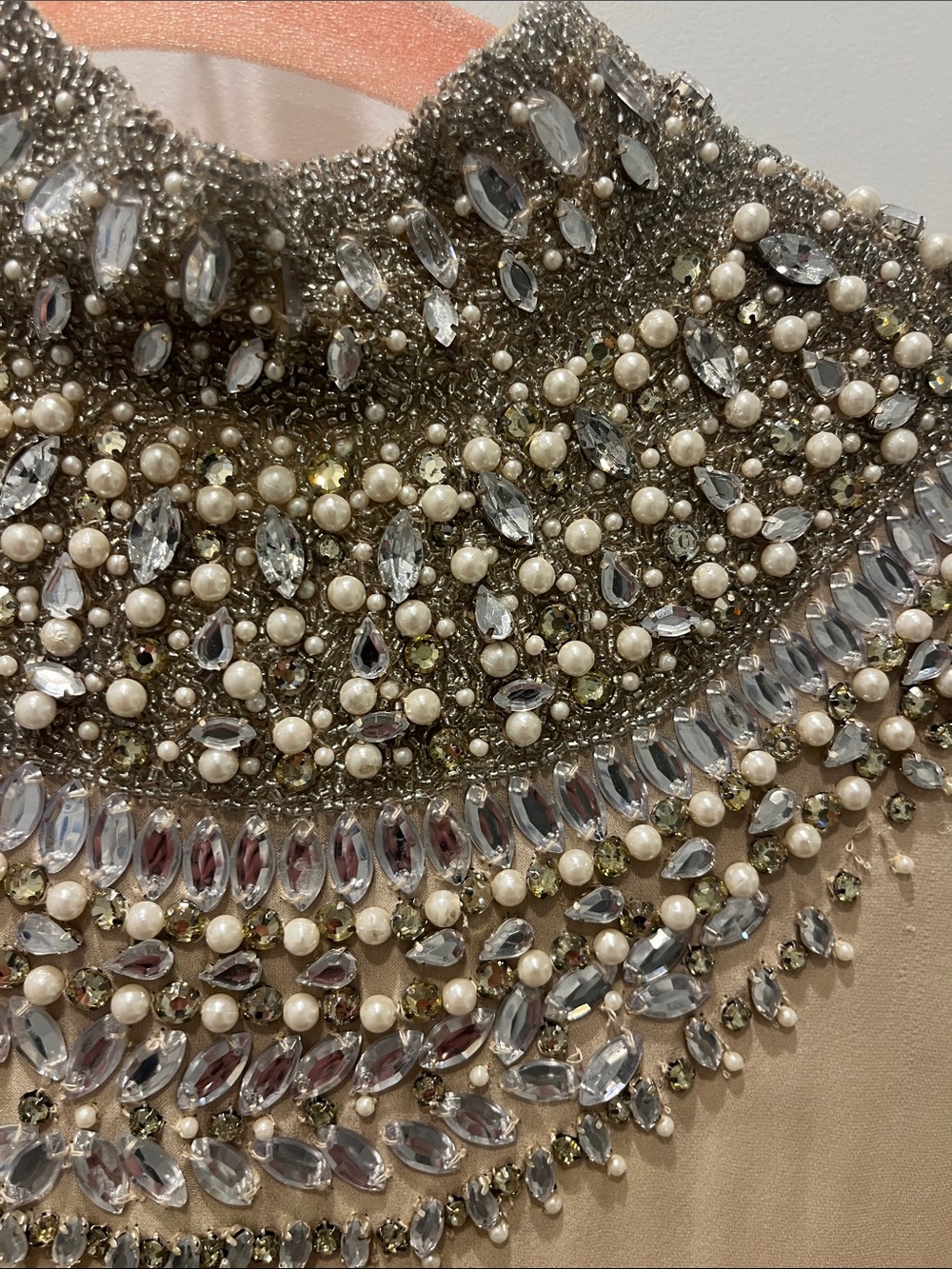 Haute Hippie Champagne Beaded Mock Neck Sleeveless Top - Picture 6 of 15